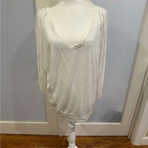 White House Black Market Sheer White Blouse